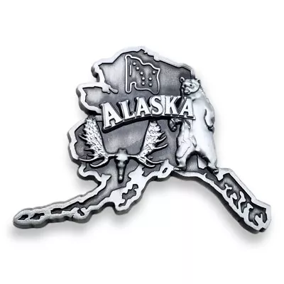 Alaska USA Outline Map Refrigerator Fridge Magnet Travel Tourist Souvenir Metal • $6.38