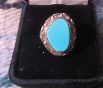 American Silver Turquoise Ring Size 9 Signed  Native • $48