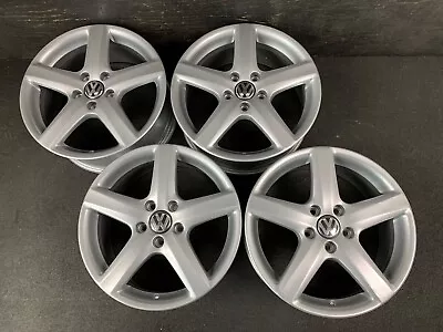 (4) VW Volkswagen Jetta GLI Silver Metallic Powder Coat Wheels Rims + Caps 17  • $895