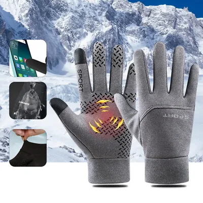 Mens Winter Warm Windproof Waterproof Fleece Lined Thermal Touch Screen Gloves.. • £5.92