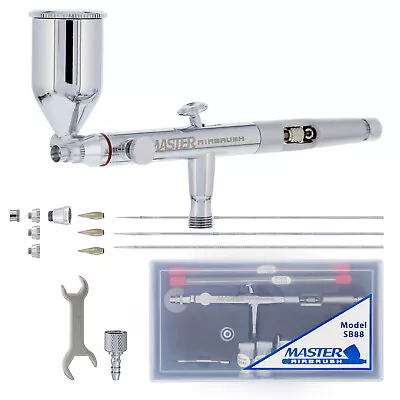 Master SB88 Pro Set Dual-Action Side Feed Airbrush Kit 3 Nozzles Gravity Cup • $49.99