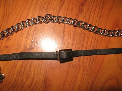 VINTAGE Y2K EXPRESS SILVER CHAIN BLACK Sz S LEATHER LIKE BELT GOTH GRUNGE BIKER • $9.99