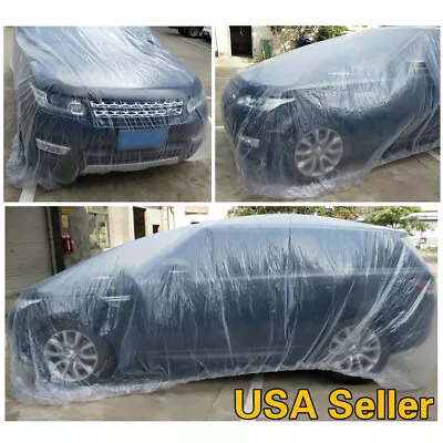 Clear Plastic Disposable Car Cover Temporary Universal Garage Rain Dust 12'x22' • $7.90