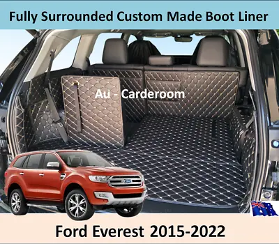 $138 • Buy Premium Custom Made Trunk Boot Mats Liner Cargo Cover For Ford Everest 2015-2022