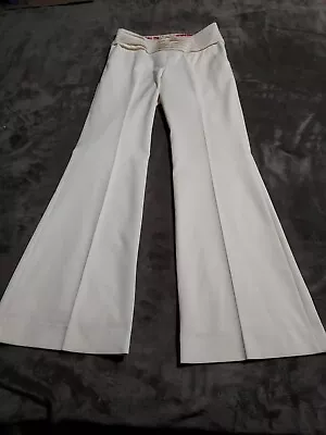 Shoshanna Women Cream Top Pleated Wide Leg Dress Pants - Size 6 • $15.39