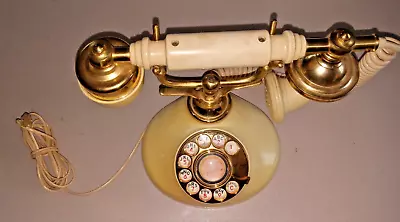 Vintage 80's Cream Cradle Rotorary Dial Corded Phone • $35