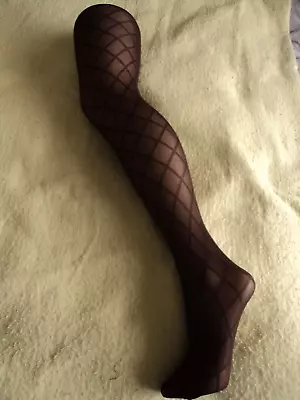 £2.80 • Buy Ladies Dark Brown Criss Cross Patterned Tights In Plain Packaging