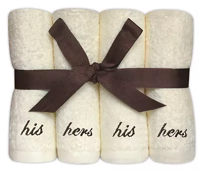 £7.99 • Buy Personalised 8 Piece Face Cloth Gift Set His & Hers Embroidered Cotton Flannels 