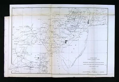 1881 US Coast Survey Map New Jersey Pennsylvania York Philadelphia Washington DC • $27.99