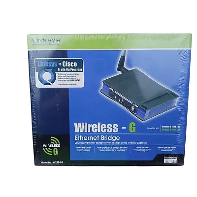 NEW SEALED Linksys WET54G 2.4GHz 802.11g Wireless G Ethernet BRIDGE 54 Mbps  • $50