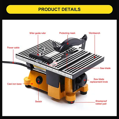 Portable Table Saw Mini Bench Saw Small Cutting Machine DIY Wood Glass Cutter • £56.82