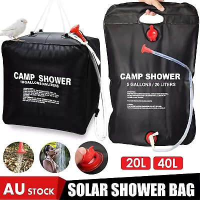 20L/40LCamp Shower Bag Solar Heat Water Pipe Portable Camp Hiking Travel Outdoor • $20.49