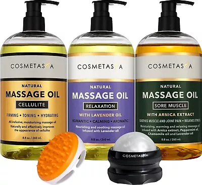 Cellulite Sore Muscle  Lavender  Massage Oils With Roller Massage Ball & Mitt • $37.95
