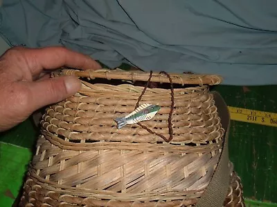 Vintage Fishing Creel  Wicker Basket • $19.99