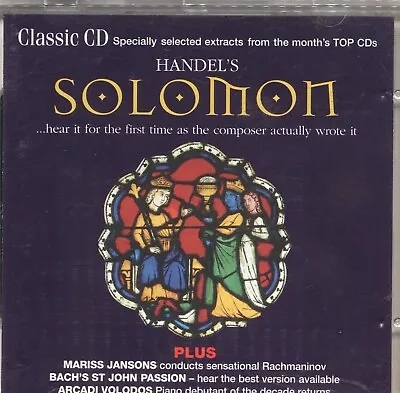 Classic Cd-Issue 110 Handel’s Solomon CD VGC • £3.67