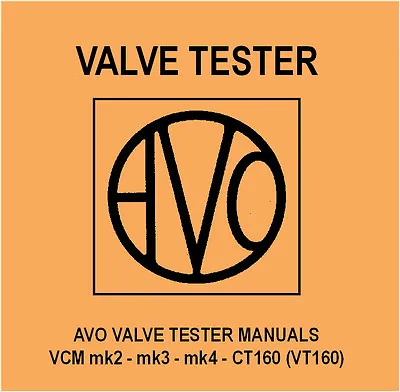 Avo Valve Tester Manual - DVD - VCM Mk1 Mk2 Mk3 Mk4 CT160 (VT) - Tube • £9.95