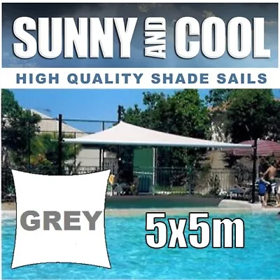 HEAVY DUTY SHADE SAIL-5x5M SQUARE IN  GREY5Mx5Mx5Mx5M  • $105