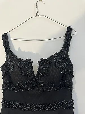 $100 • Buy Portia & Scarlett Black Beaded Gown M