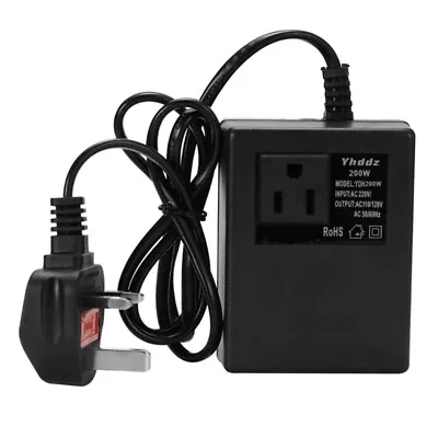 200W Voltage Converter 230V To 110V Step Down From US To UK Power Adapter • £21.40