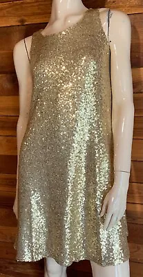 Nwot Chic Maternity Gold Sequined Size Small Lined Party Dress   #16181 • $29.95
