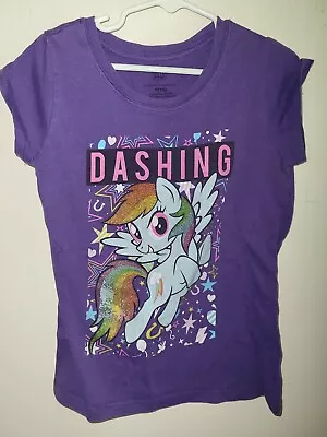 My Little Pony Dashing Purple Graphic Shirt Girls Medium 7/8 • $9.99