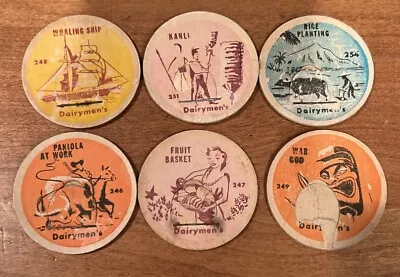 6 Dairymens Assn Dairy Hawaii Vintage Milk Bottle Caps Hawaiian Pog Maui Paniola • $90