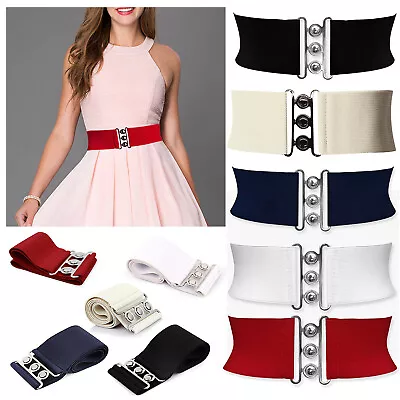 Elasticated Belt Wide Classic Ladies Vintage Retro 1950's Waist Cincher XS S M L • £5.29