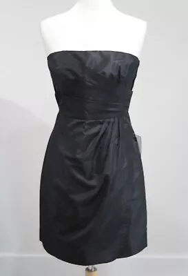 NWT J CREW $250 Selma Silk Taffeta Strapless Cocktail Dress Sz 8 Black *Must See • $45