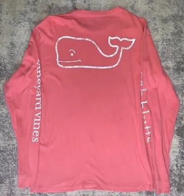 Vineyard Vines Whale Long Sleeve Shirt Salmon Size M • $11