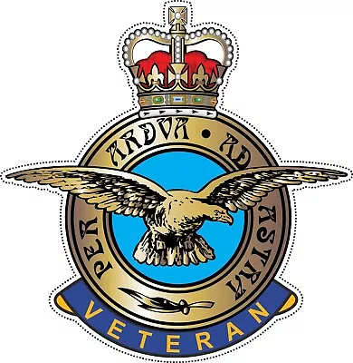 RAF Royal Air Force Veteran Car Sticker - Also For Tablets Laptops Mirrors Etc • £2.75