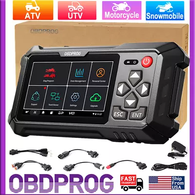 Motorcycle OBD2 Scanner Full System Diagnostic Tool ECU Coding Oil Reset OBDPROG • $439