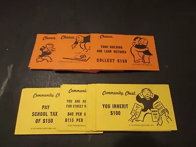 Vtg Parker Bros Monopoly 1960-1980's Chance And Community Cards Complete Set • $4.79