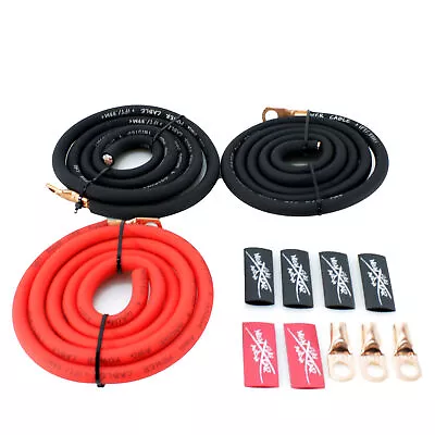 Sky High Car Audio BIG 3 Battery Upgrade Kit CCA 4 Ga Red Power Black Ground • $36.95