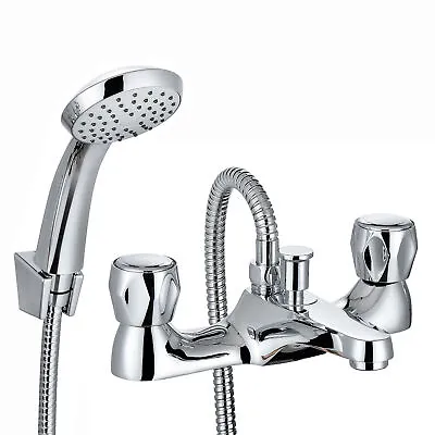 ENKI BT9008 Chrome Bath Shower Mixer Tap Hansdset Bracket Solid Brass Knob QUEST • £54.99