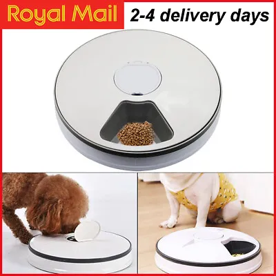 £30.99 • Buy Automatic 6 Day Meal Timed Pet Dog Cat Feeder Food Bowl Auto Holiday Dispenser