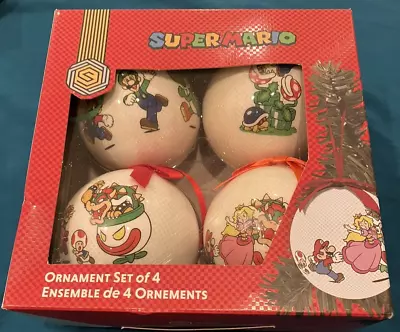 Nintendo Super Mario Christmas Ornaments Set Of 4 NEW GameStop  • $20