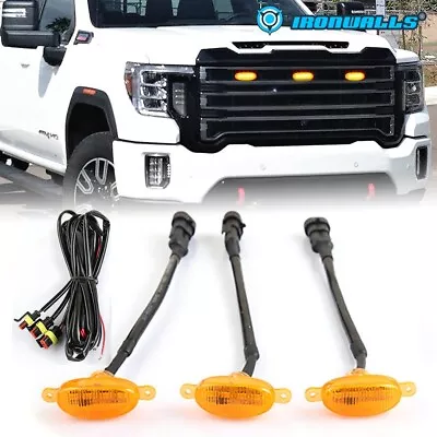 3x Front LED Grille Lights Bumper Grill Amber Shell For Dodge RAM 1500 2500 3500 • $14.99