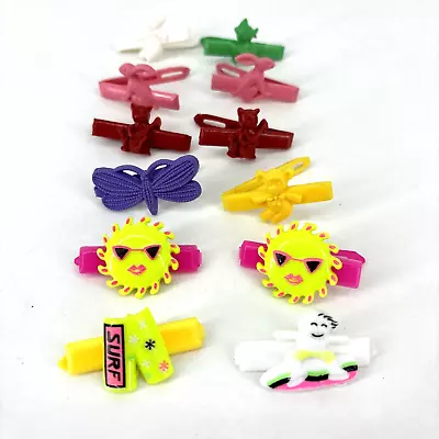 Vintage Goody LOT 1980s Hair Clip Snap Tight Kiddie Barrettes Animals Sun Surf • $12.59