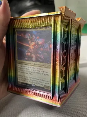 MTG Commander Deck Box W/ Window 100 Double Sleeved Card Rainbow 3d Print • $30