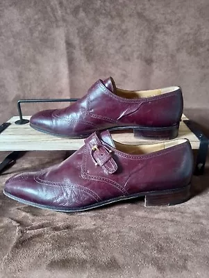 Moreschi Leather Monk Straps Loafers Dress Shoes Men's 7 1/2 Burgundy • $129.90