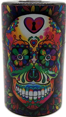 $9.99 • Buy Candy Skull Vacuum Sealed Herb Stash Jar Container Airtight Smell Proof Storage