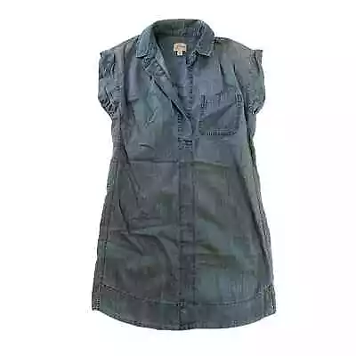 J.Crew Denim Shirt Dress Mid Women's Size Small Button Front Collared • $36