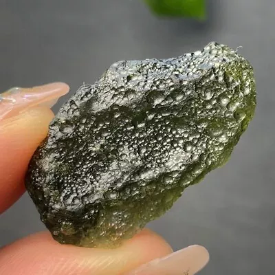 26CT RareGREEN GEM MOLDAVITE Meteorite Impact Glass Czech RepublicPICcertificate • $0.01