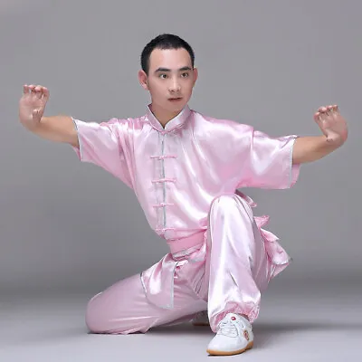 Silk Kung Fu Tai Chi Uniform Martial Arts Suit Wushu Changquan Outfit 6 Colors • $35.14