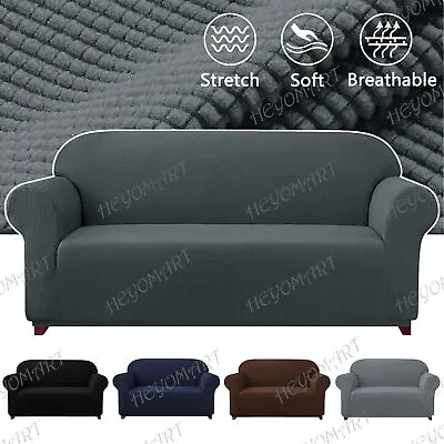 $5.99 • Buy Stretch Plush Thick Sofa Covers 1 2 3 Seater Couch Chair Slipcover Protector US