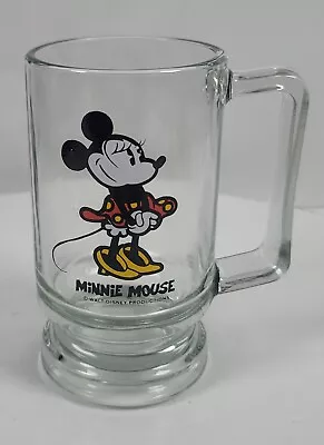 Minnie Mouse Clear Glass Mug With Handle Walt Disney Productions -Red Yellow • $6.99