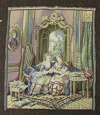 Fine Authentic Italian Tapestry Women Vintage Conversation Authentic Handmade • $53.99