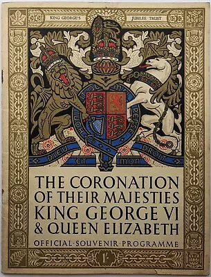 Official King George VI & Queen Elizabeth Coronation Souvenir Programme 1937 • £6