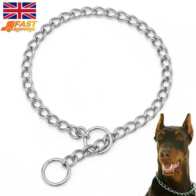 Heavy Duty Pet Dog Choke Collar Stainless Steel Metal Chain Walking Training UK • £3.69