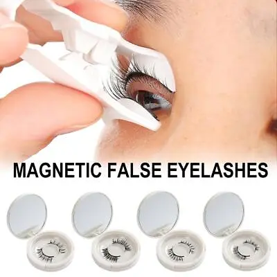 3D Magnetic False Eyelashes With Clip For Make Up Natural Lash 1 Pair Lot F2 • £7.51